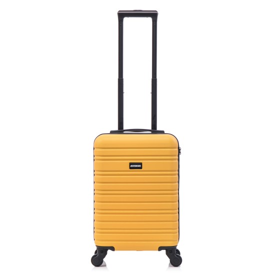 BlockTravel handbagage reiskoffer XS met wielen afneembaar 29 liter - inbouw TSA slot - lichtgewicht - geel