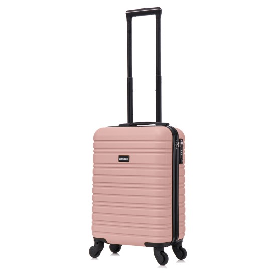 BlockTravel handbagage reiskoffer XS met wielen afneembaar 29 liter - inbouw TSA slot - lichtgewicht - rose goud