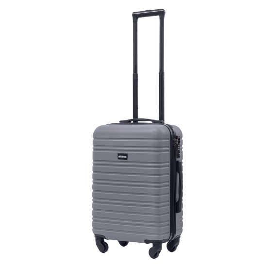 BlockTravel handbagage reiskoffer S met wielen afneembaar 39 liter - inbouw TSA slot - lichtgewicht - grijs