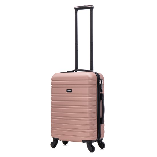 BlockTravel handbagage reiskoffer S met wielen afneembaar 39 liter - inbouw TSA slot - lichtgewicht - rose goud