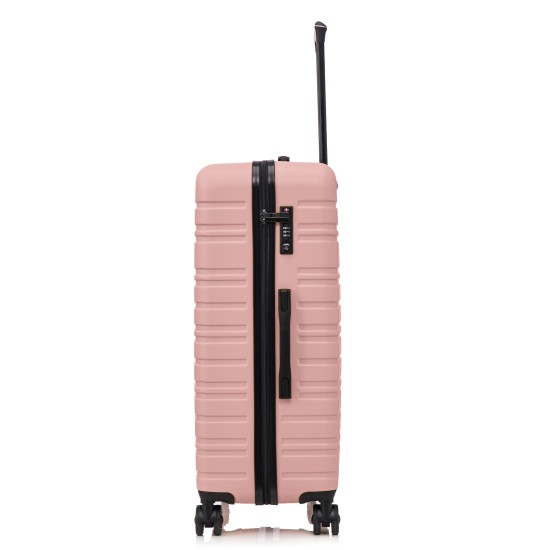 BlockTravel reiskoffer L met dubbele wielen 95 liter - inbouw TSA slot - lichtgewicht - rose goud