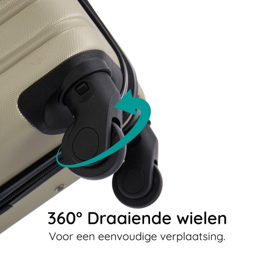 BlockTravel handbagage reiskoffer XS met wielen afneembaar 29 liter - inbouw TSA slot - lichtgewicht - licht groen