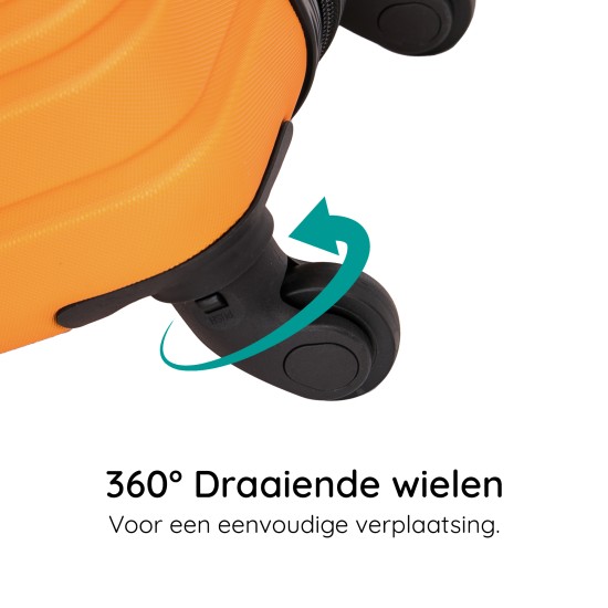 BlockTravel reiskoffer M met wielen afneembaar 74 liter - inbouw TSA slot - lichtgewicht - oranje