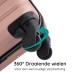 BlockTravel handbagage reiskoffer S met wielen afneembaar 39 liter - inbouw TSA slot - lichtgewicht - rose goud