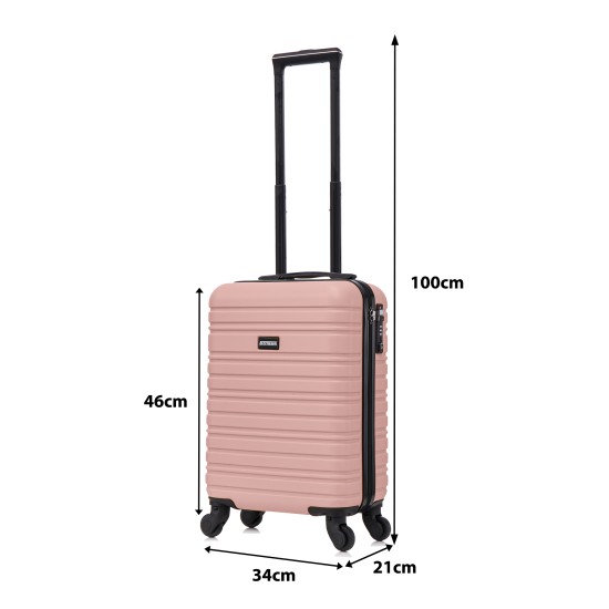 BlockTravel handbagage reiskoffer XS met wielen afneembaar 29 liter - inbouw TSA slot - lichtgewicht - rose goud