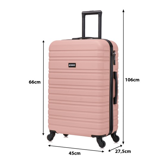 BlockTravel reiskoffer M met wielen afneembaar 74 liter - inbouw TSA slot - lichtgewicht - rose goud