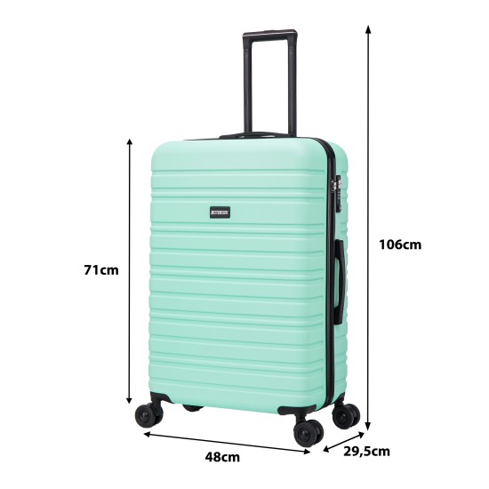 BlockTravel reiskoffer L met dubbele wielen 95 liter - inbouw TSA slot - lichtgewicht - mint groen