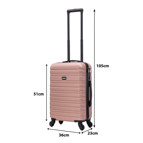 BlockTravel handbagage reiskoffer S met wielen afneembaar 39 liter - inbouw TSA slot - lichtgewicht - rose goud