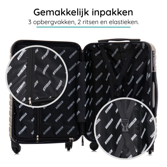 BlockTravel handbagage reiskoffer XS met wielen afneembaar 29 liter - inbouw TSA slot - lichtgewicht - licht groen