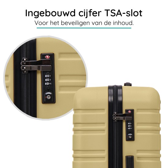 BlockTravel reiskoffer M met wielen afneembaar 74 liter - inbouw TSA slot - lichtgewicht - olijf groen