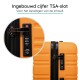 BlockTravel handbagage reiskoffer XS met wielen afneembaar 29 liter - inbouw TSA slot - lichtgewicht - oranje