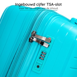 BlockTravel Palma PP 3 delige kofferset met wielen S M L vergrootbaar met inbouw TSA cijferslot – blauw BlockTravel Palma PP 3 delige kofferset met wielen S M L vergrootbaar met inbouw TSA cijferslot – blauw