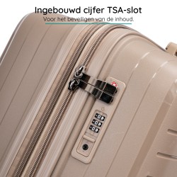 BlockTravel Palma PP reiskoffer met wielen S 38 tot 43 liter vergrootbaar met inbouw TSA cijferslot – champagne BlockTravel Palma PP reiskoffer met wielen S 38 tot 43 liter vergrootbaar met inbouw TSA cijferslot – champagne