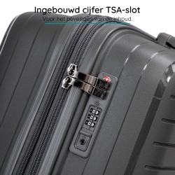 BlockTravel Palma PP reiskoffer met wielen S 38 tot 43 liter vergrootbaar met inbouw TSA cijferslot – grijs BlockTravel Palma PP reiskoffer met wielen S 38 tot 43 liter vergrootbaar met inbouw TSA cijferslot – grijs