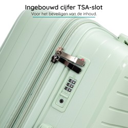 BlockTravel Palma PP reiskoffer met wielen S 38 tot 43 liter vergrootbaar met inbouw TSA cijferslot – mint groen BlockTravel Palma PP reiskoffer met wielen S 38 tot 43 liter vergrootbaar met inbouw TSA cijferslot – mint groen