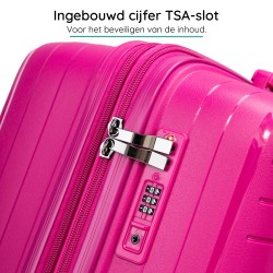 BlockTravel Palma PP reiskoffer met wielen M 63 tot 71 liter vergrootbaar met inbouw TSA cijferslot – roze BlockTravel Palma PP reiskoffer met wielen M 63 tot 71 liter vergrootbaar met inbouw TSA cijferslot – roze