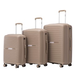 BlockTravel Palma PP 3 delige kofferset met wielen S M L vergrootbaar met inbouw TSA cijferslot – champagne BlockTravel Palma PP 3 delige kofferset met wielen S M L vergrootbaar met inbouw TSA cijferslot – champagne
